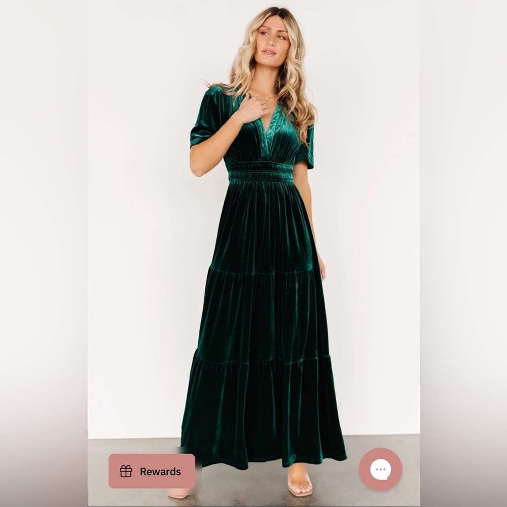 NWT Baltic Born Emerald Green Artemis Velvet Maxi Dress size XS